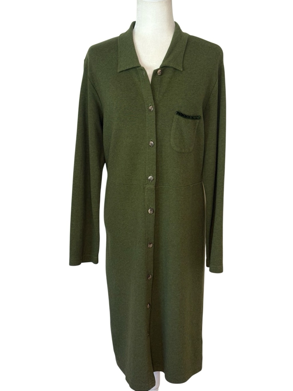 Russ Berens Vintage Olive Green Knit Dress.  Size M. Great Condition!!